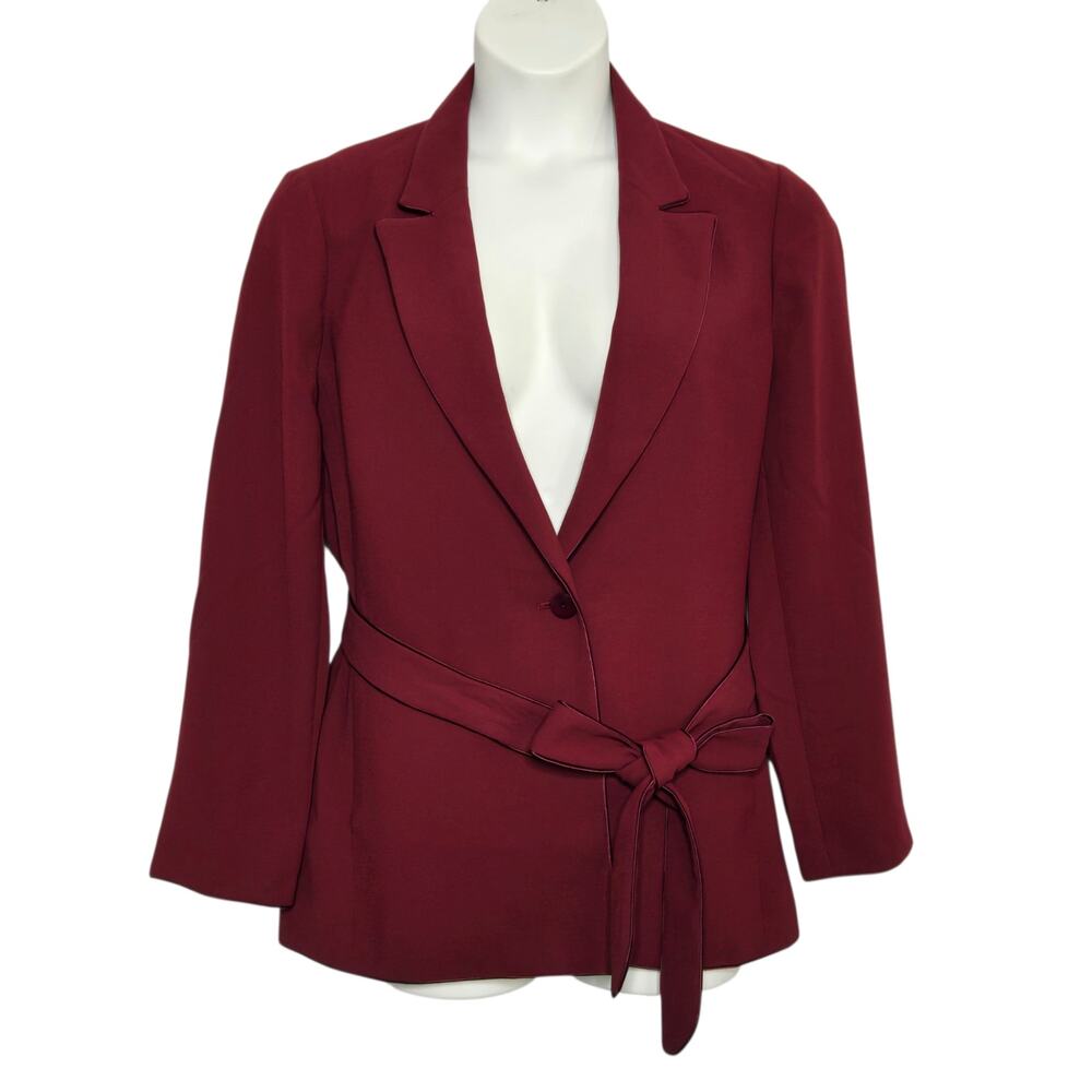 J.Crew 365 Crepe Wrap Blazer Burgundy Size Large J5653